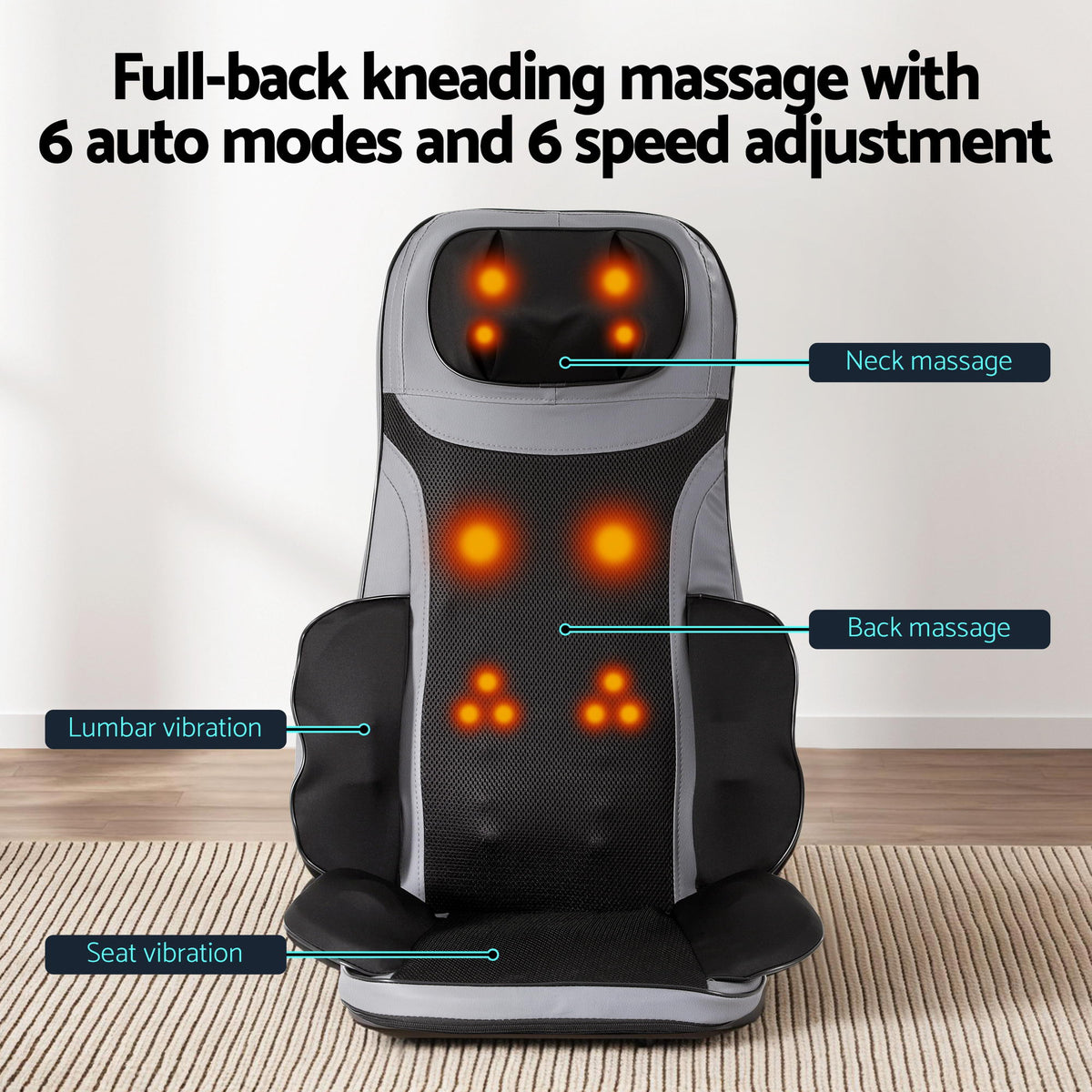 8 Node Back Massage Seat Cushion | Heating | Foot Massager
