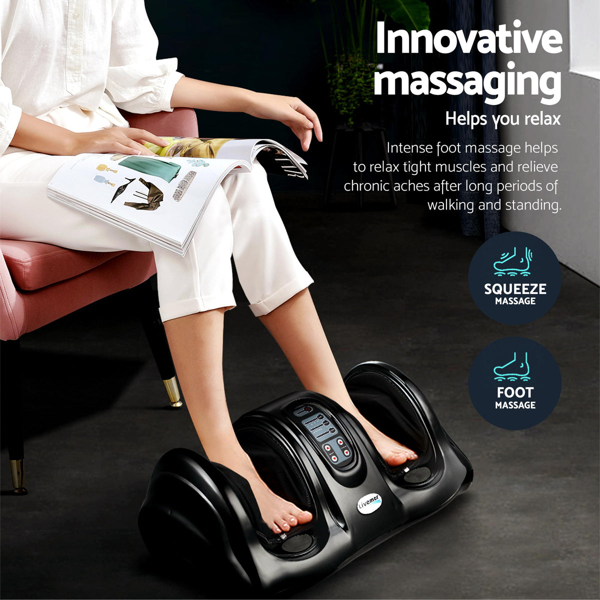 8 Node Back Massage Seat Cushion | Heating | Foot Massager