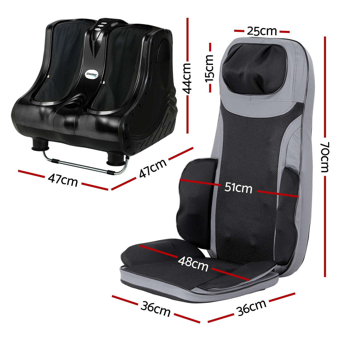 Massage Seat Cushion | Heating Function | Calf & Foot Massager