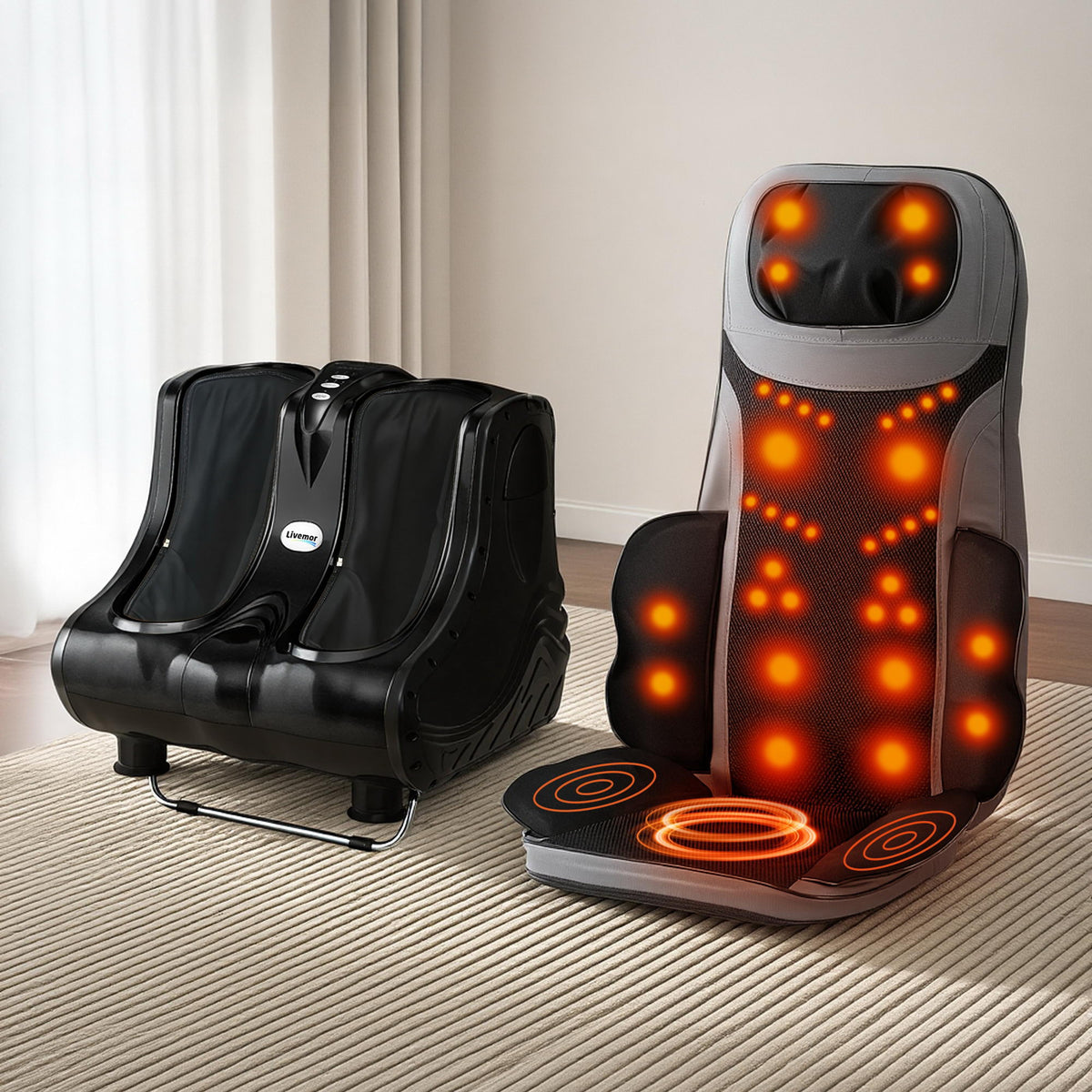 Massage Seat Cushion | Heating Function | Calf & Foot Massager