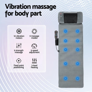 Massage Mat | 10-Node Vibration | Heating | Full Body Cushion