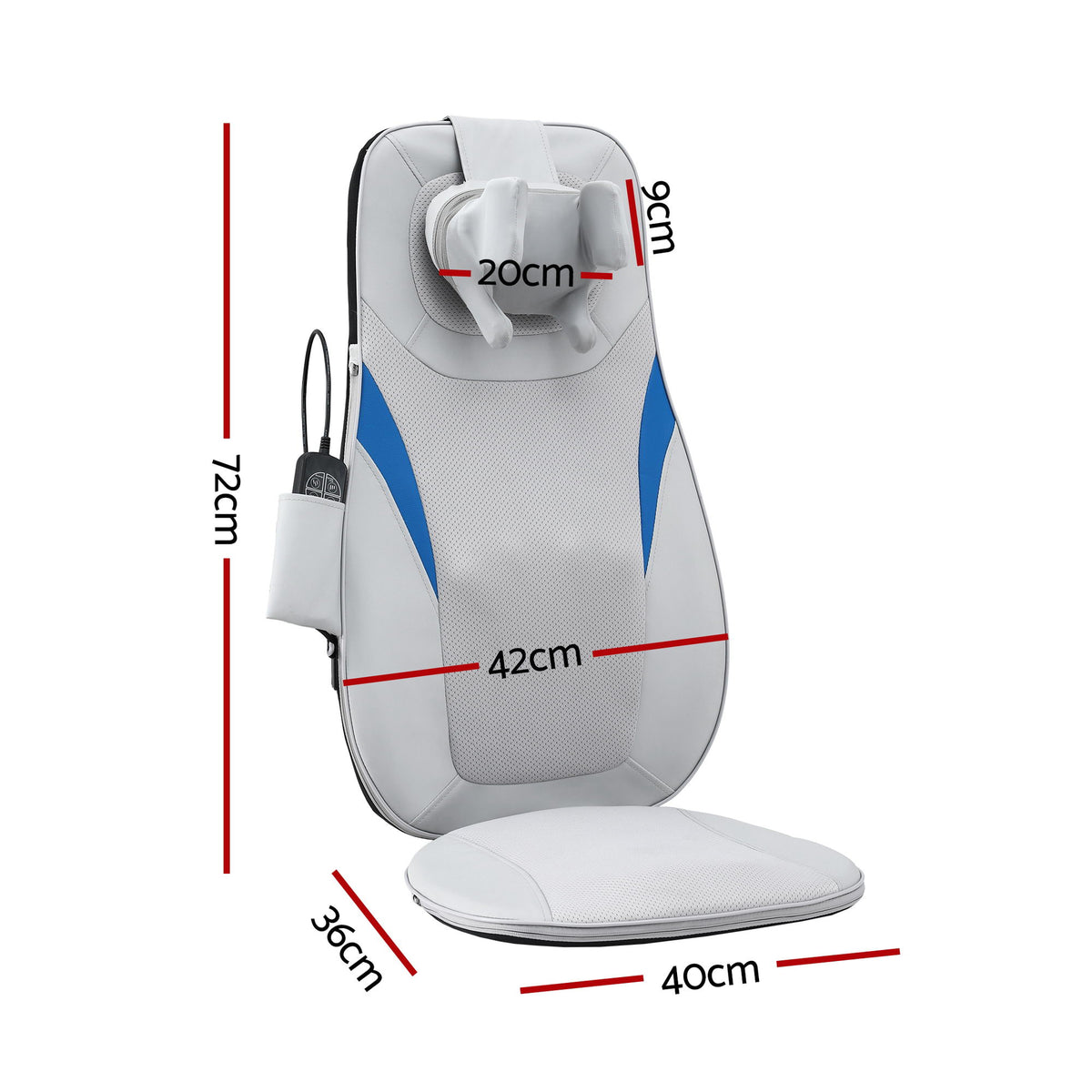 Full Back Massage Cushion | 3D Kneading | Heat Function | Massage Seat Pad