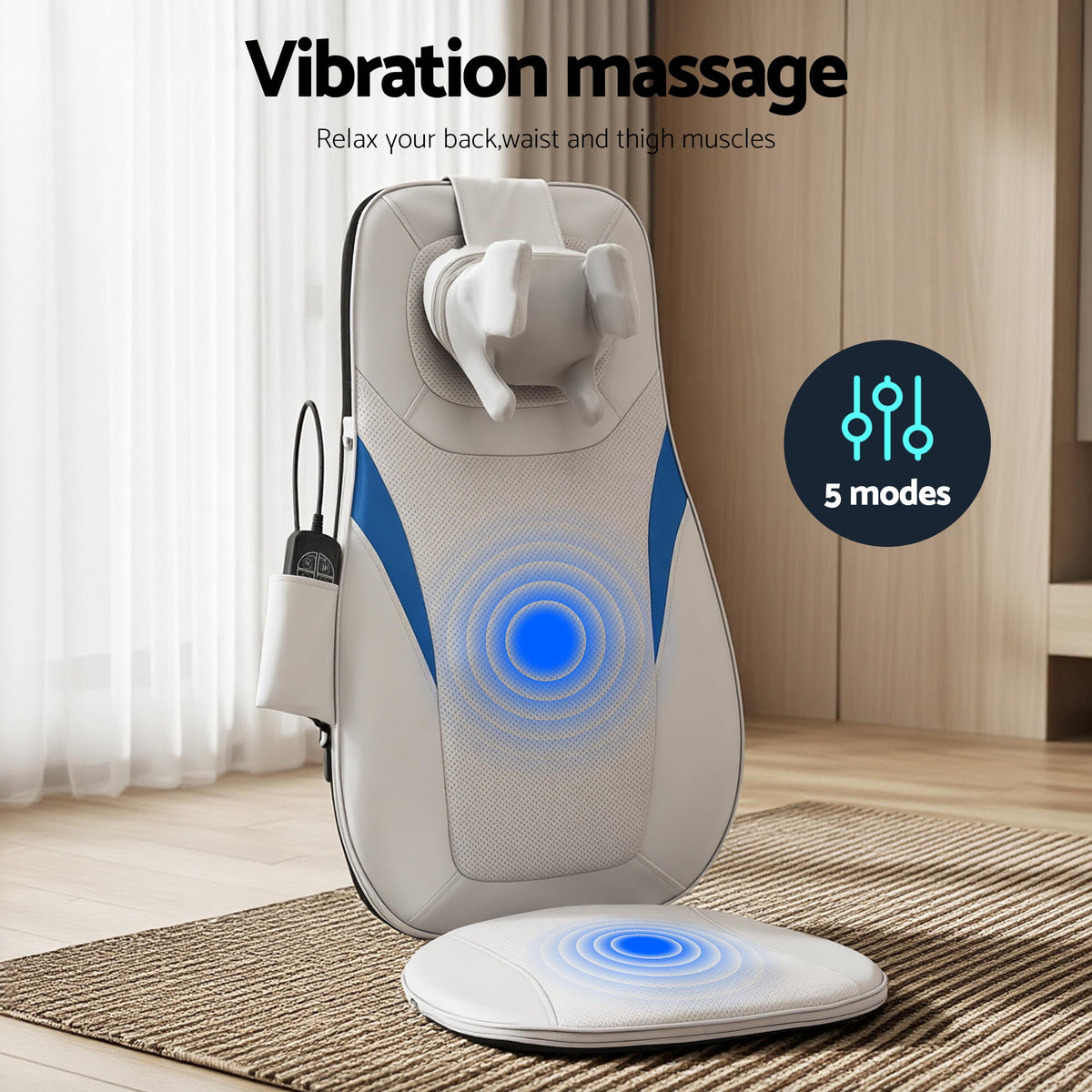 Full Back Massage Cushion | 3D Kneading | Heat Function | Massage Seat Pad