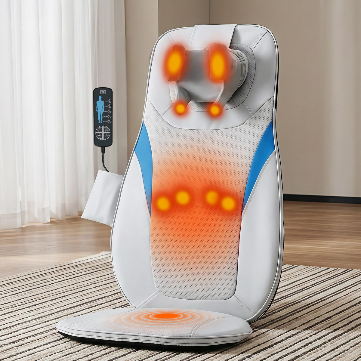 Full Back Massage Cushion | 3D Kneading | Heat Function | Massage Seat Pad