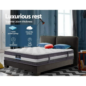 Pocket Spring Mattress | 7 Zone | 30cm | King Bed | Medium Firm Foam