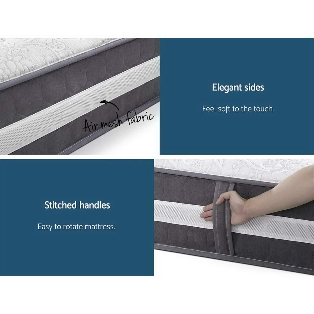 King Single Mattress | 7 Zone Pocket Spring | Medium Firm Foam 30cm | Bed Size