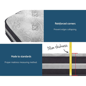 Queen Mattress Bed | 7 Zone Pocket Spring | Medium Firm Foam 30cm