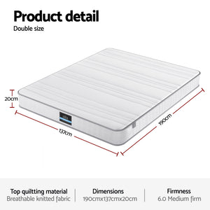 Double Mattress 20cm | Egg Crate Foam | Reinforced Edge Support