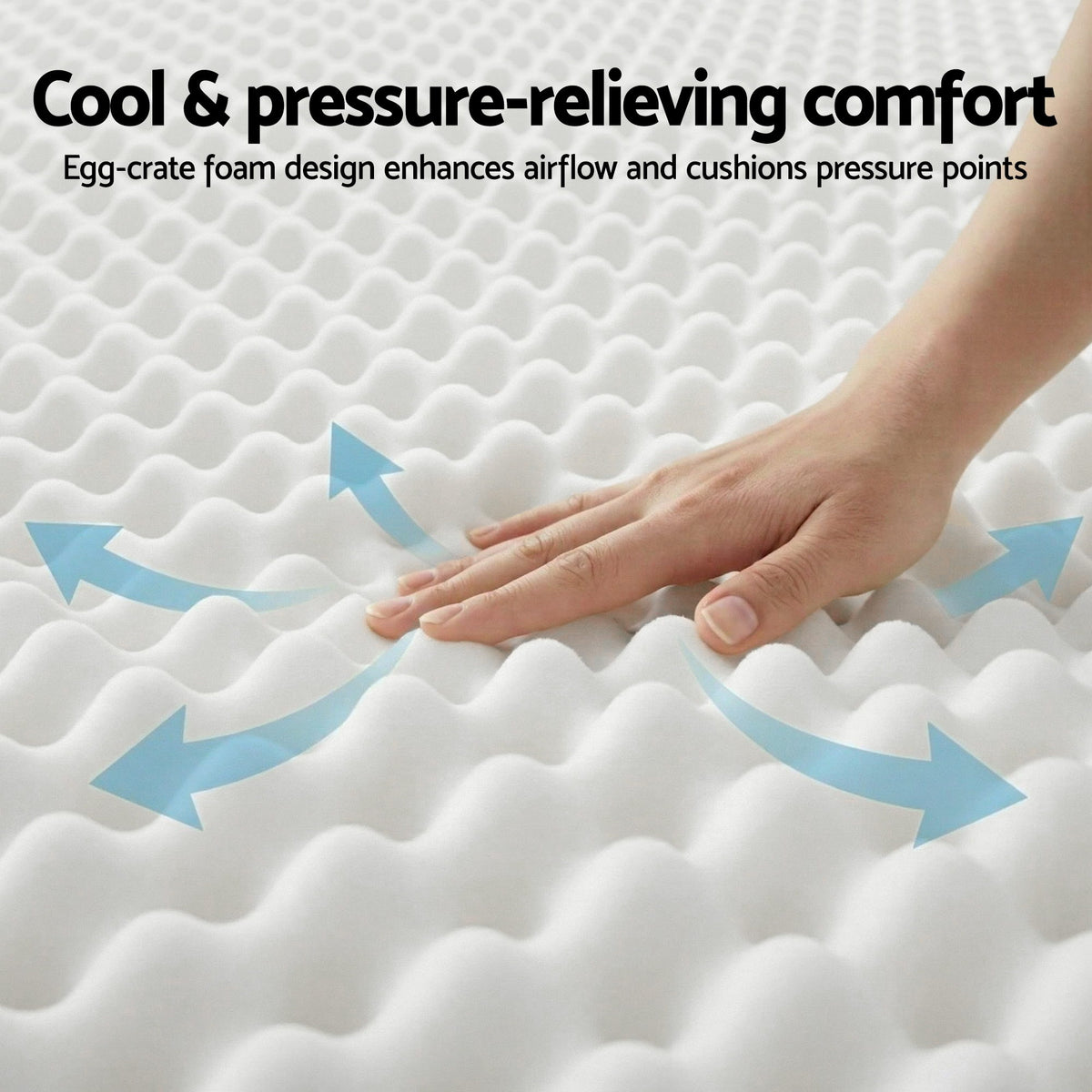 Single Mattress 20cm | Egg Crate Foam | Reinforced Edge Support