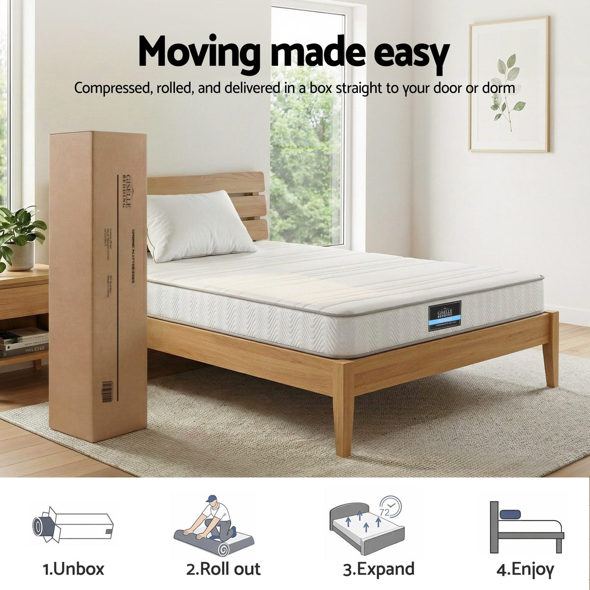 Single Mattress 20cm | Egg Crate Foam | Reinforced Edge Support
