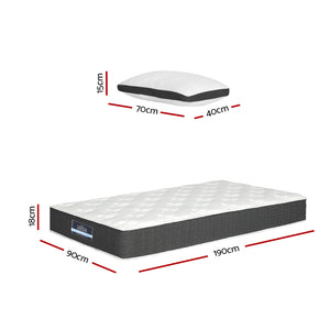 Giselle Bedding | 18cm Mattress | Medium Soft w/Pillows | Single