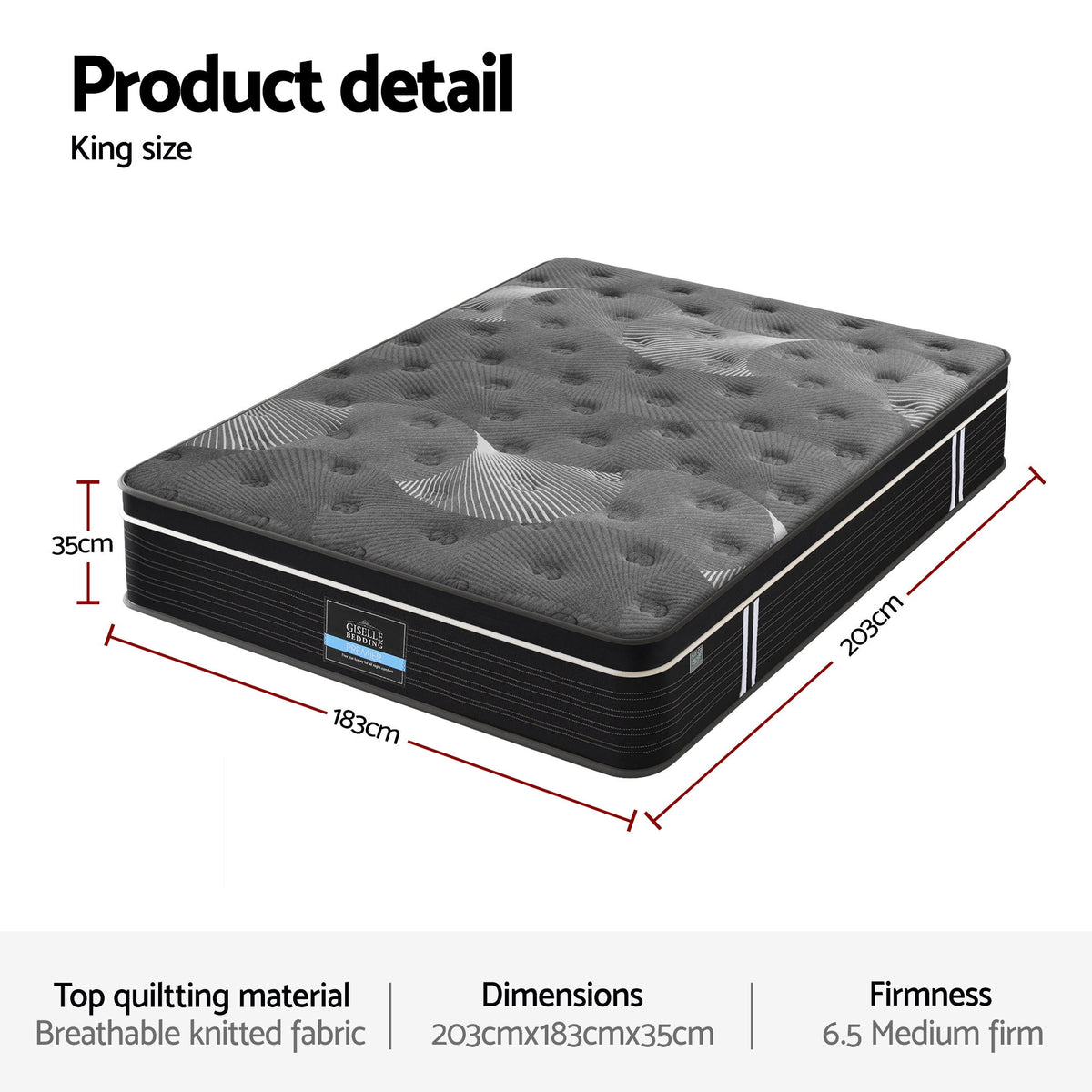 35cm Graphene Mattress | Memory Foam | Medium Firm | King