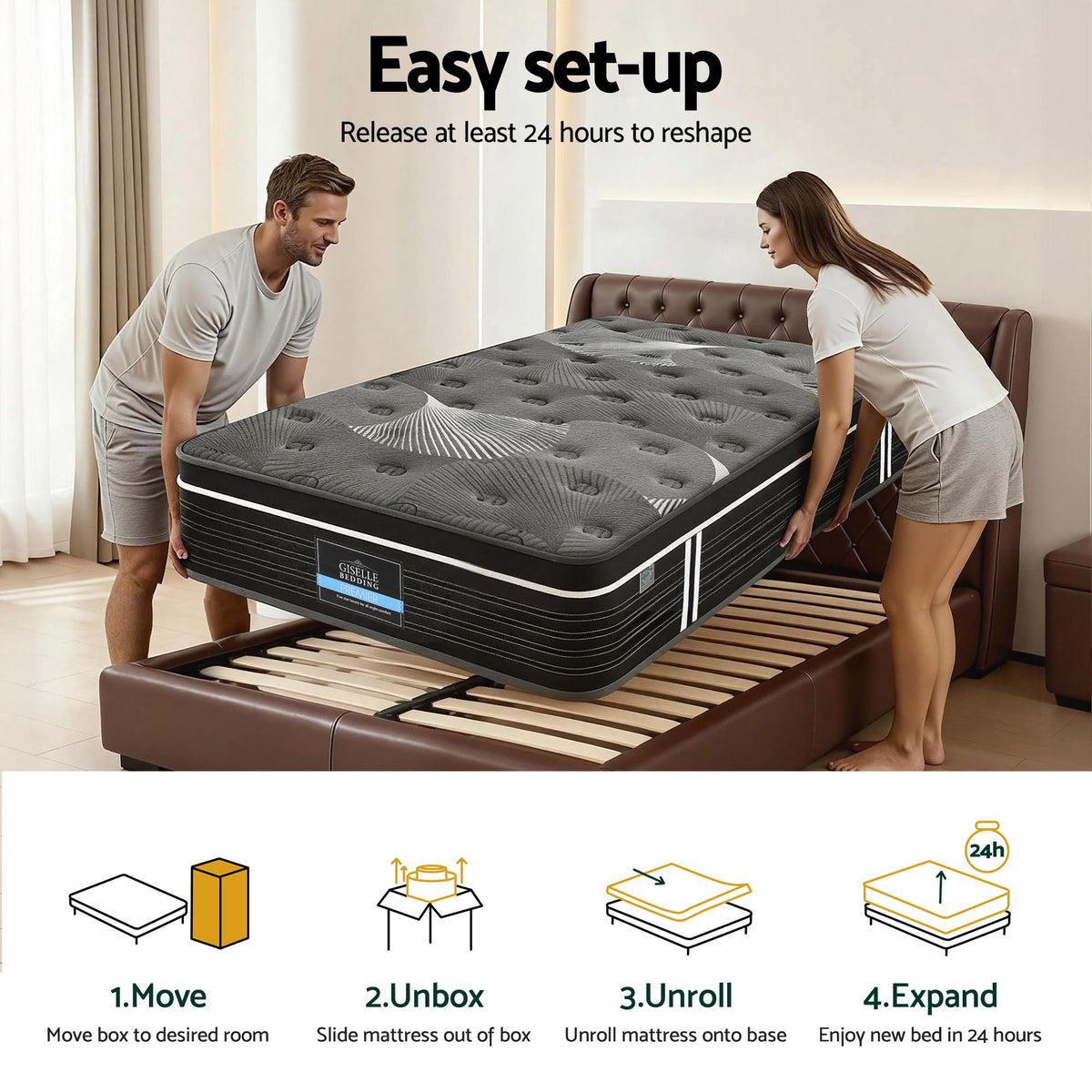 Graphene Euro Top Mattress | 35cm | Medium Firm | King Single