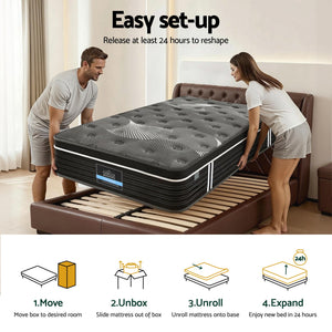 35cm Graphene Memory Foam Mattress | Medium Firm Euro Top | Single