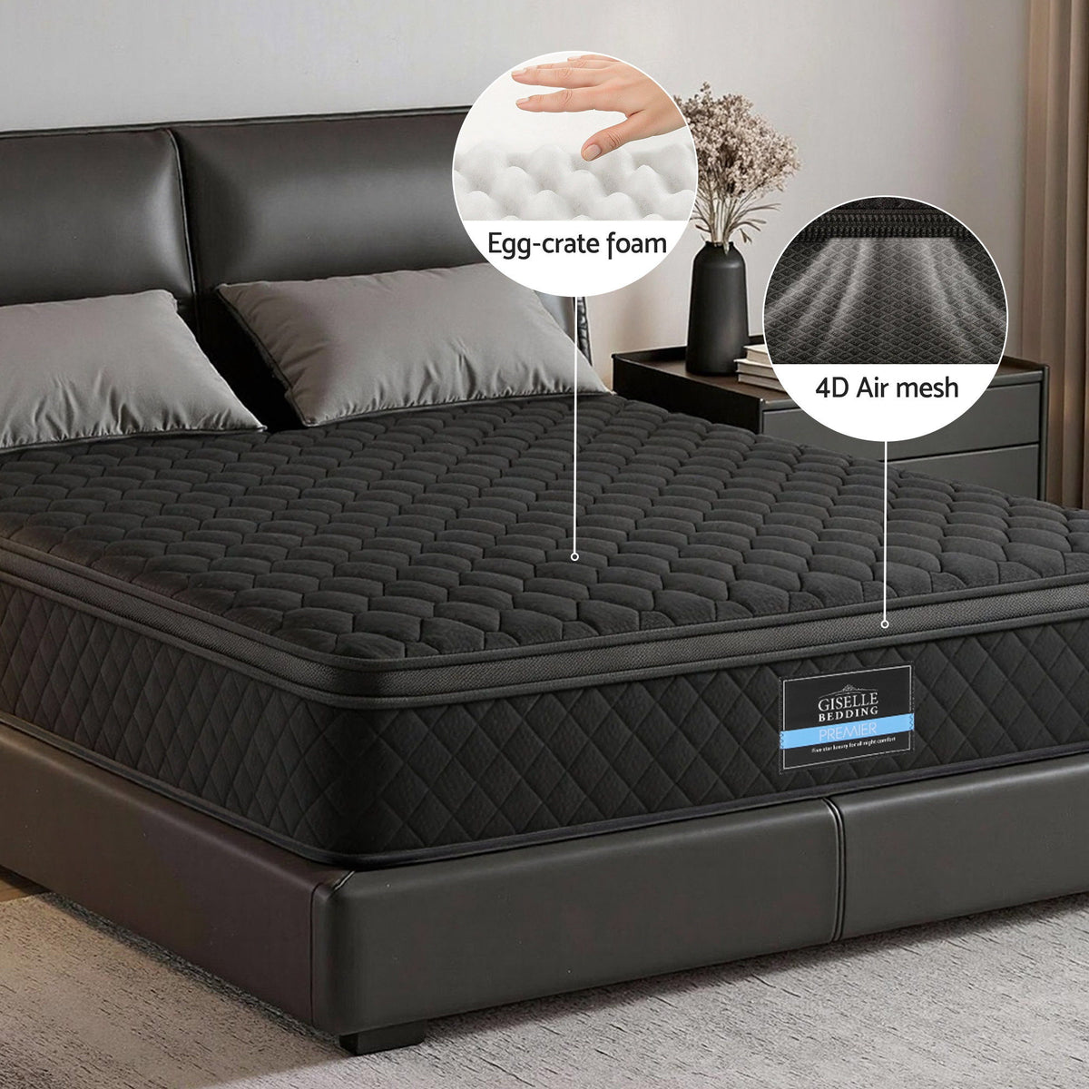Mattress | 34cm | 5-Zone Pocket Spring | Egg Crate Memory Foam | Double