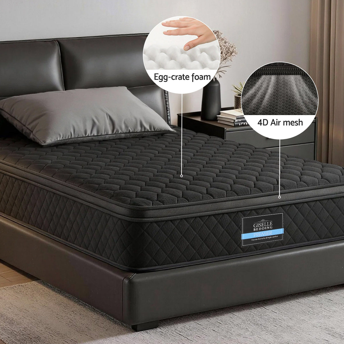 5-Zone Mattress | 34cm | Pocket Spring + Egg Crate Memory Foam | Single