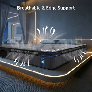 Levitex Double Mattress 33 cm 7-Zone Pocket Spring 8.0 Extra Firm with Dual-Row Edge Support & Breathable Knit Cover