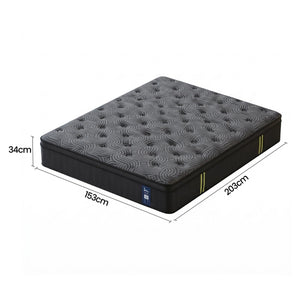 Levitex Queen Mattress 34 cm 5-Zone Pressure Relief  Pocket Spring with Reinforced Edge Support & Breathable Gel Memory Foam Hybrid Mattress