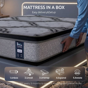 Levitex King Single Mattress 34 cm 5-Zone Pocket Spring with Latex & Memory Foam or Extra Lumbar & Shoulder Support