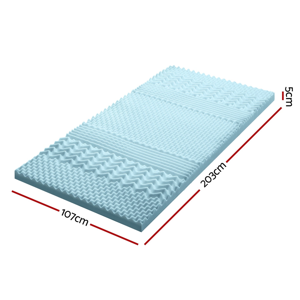 Bedding Memory Foam Mattress Topper 5cm | 7-Zone King Single Size