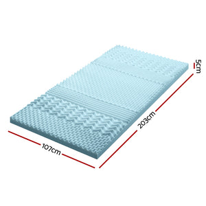Bedding Memory Foam Mattress Topper 5cm | 7-Zone King Single Size