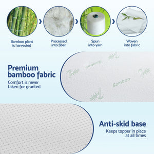 Bedding Memory Foam Mattress Topper 5cm | 7-Zone King Single Size