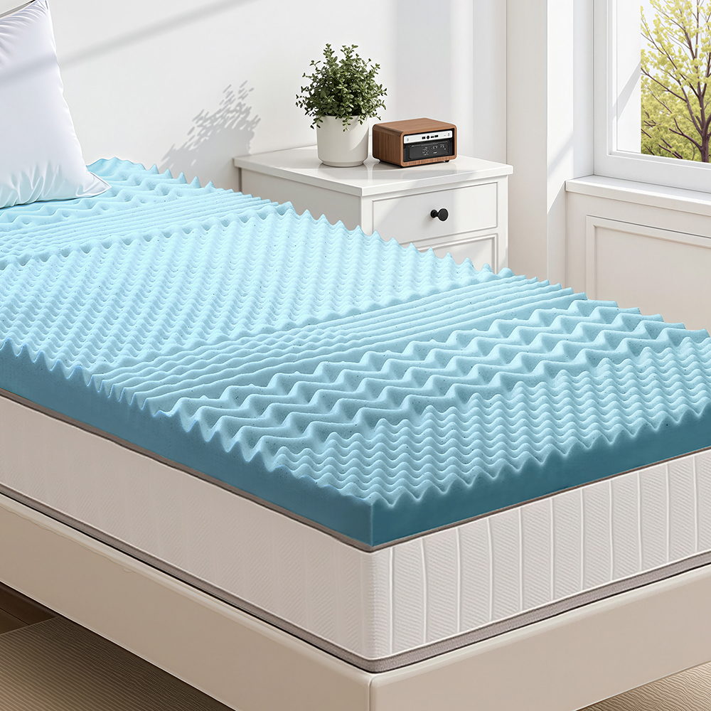 Bedding Memory Foam Mattress Topper 5cm | 7-Zone King Single Size