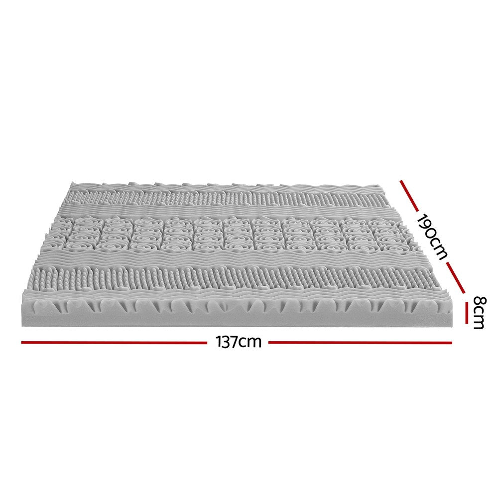 Graphite Memory Foam Topper | 8cm | 7-Zone Support | Double