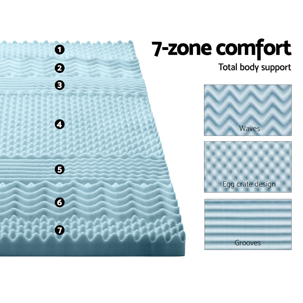 Giselle | Memory Foam Mattress Topper | 7-Zone | 8cm | King Single
