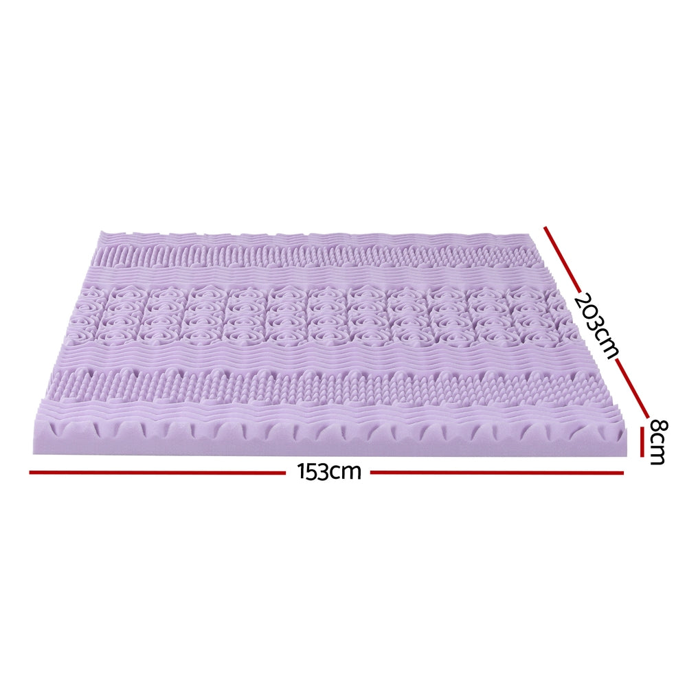 8cm 7-Zone Topper | Lavender Memory Foam | Bamboo Cover | Queen