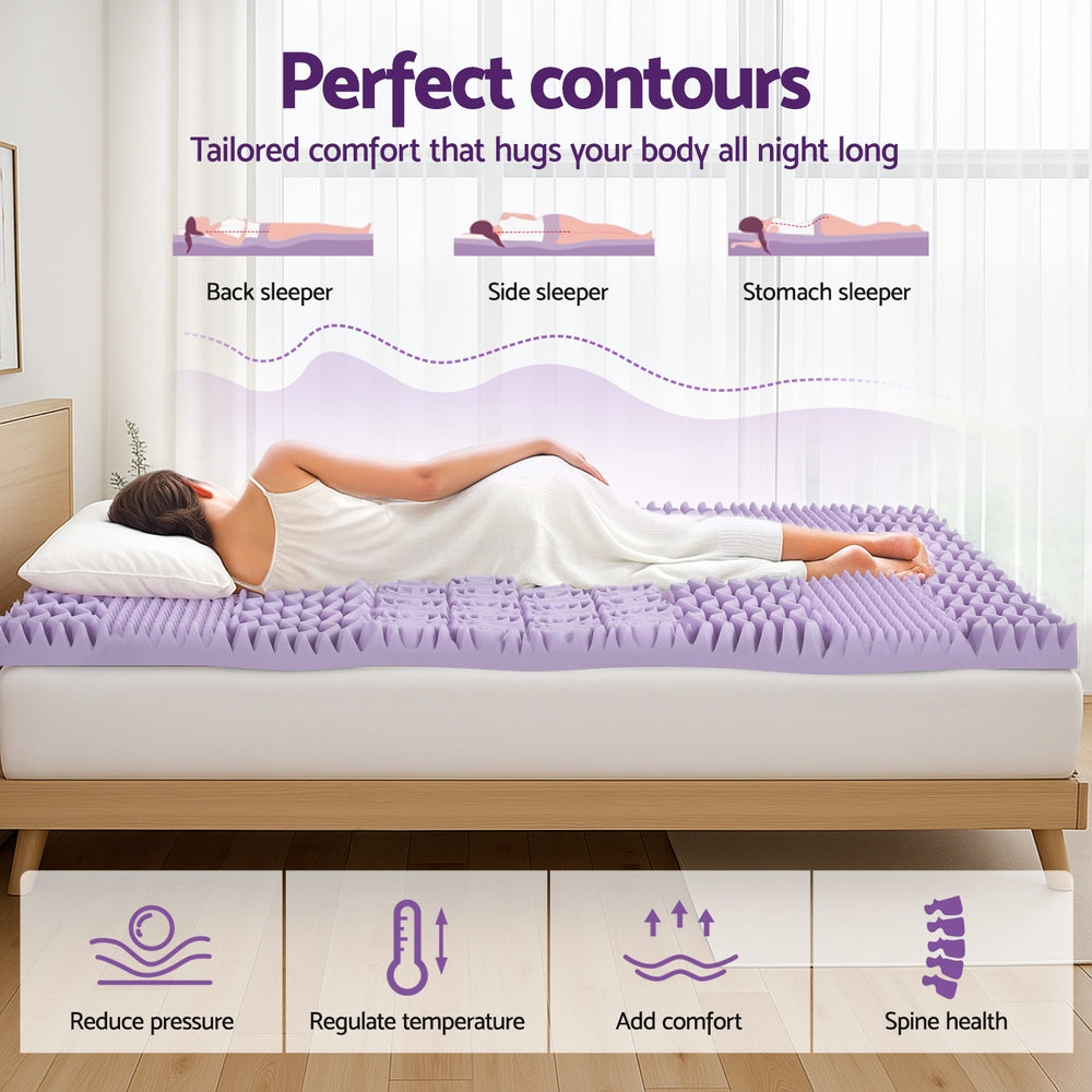 8cm 7-Zone Topper | Lavender Memory Foam | Bamboo Cover | Queen