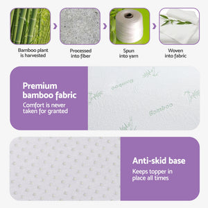 8cm 7-Zone Topper | Lavender Memory Foam | Bamboo Cover | Queen