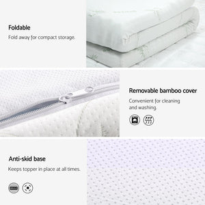Giselle Bedding | Memory Foam Mattress Topper | Cool Gel Bed Mat | Bamboo | 10cm | Double