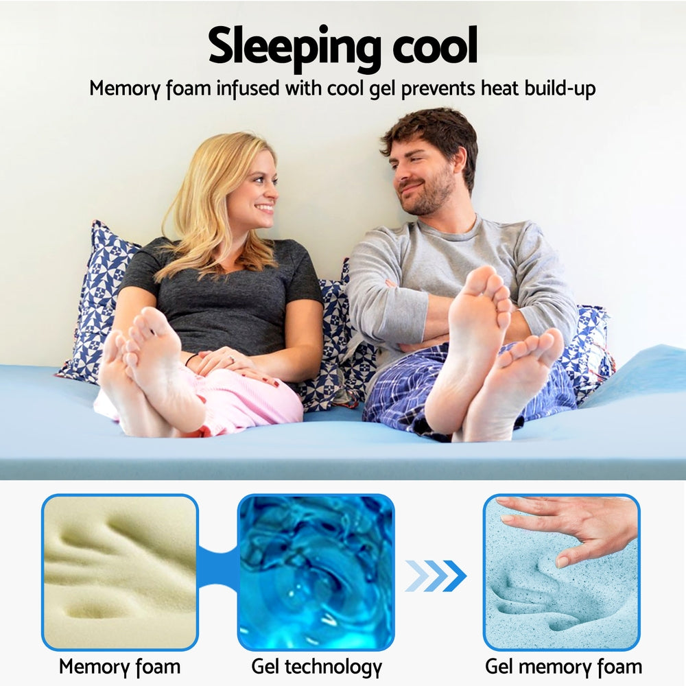 Bedding Mattress Topper | Cool Gel Memory Foam | 5 cm King Single
