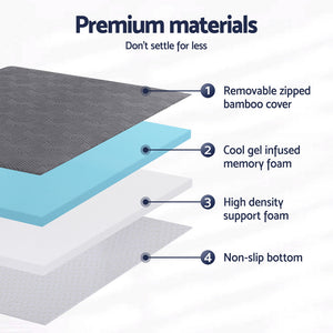 Memory Foam Topper | 8cm | Gel Dual Layer | Bamboo Cover | Double