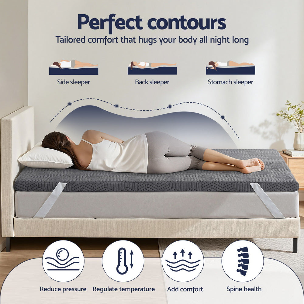 Gel Memory Foam Topper | 8cm | Dual Layer Bamboo Cover | King