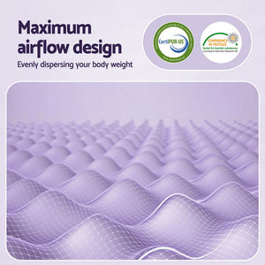 Memory Foam Topper | 5cm | Lavender Egg Crate Foam Pad | Double