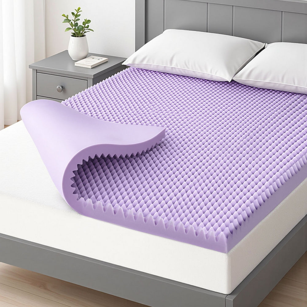 Mattress Topper | 5cm | Lavender Infused Memory Foam | Egg Crate | Queen