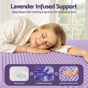 Egg Crate Memory Foam Topper | 5cm | Lavender Infused | Single