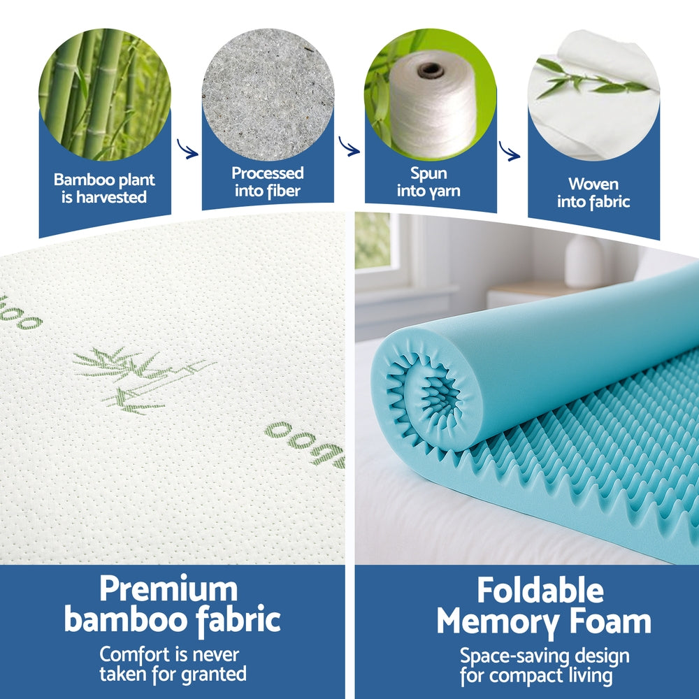 Gel Egg Crate Memory Foam Topper | 8cm | Bamboo Cover | King