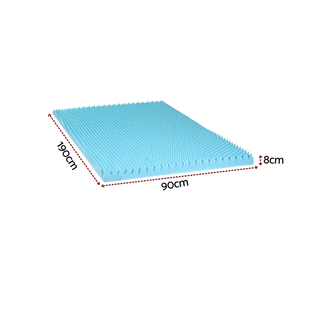 Bamboo Gel Egg Crate Topper | 8cm | Memory Foam | Single