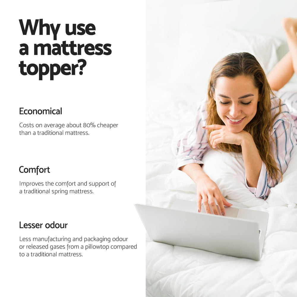 Bedding Mattress Topper | Memory Foam Egg Crate | 5 cm King Single