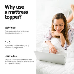Bedding Mattress Topper | Memory Foam Egg Crate | 5 cm King Single