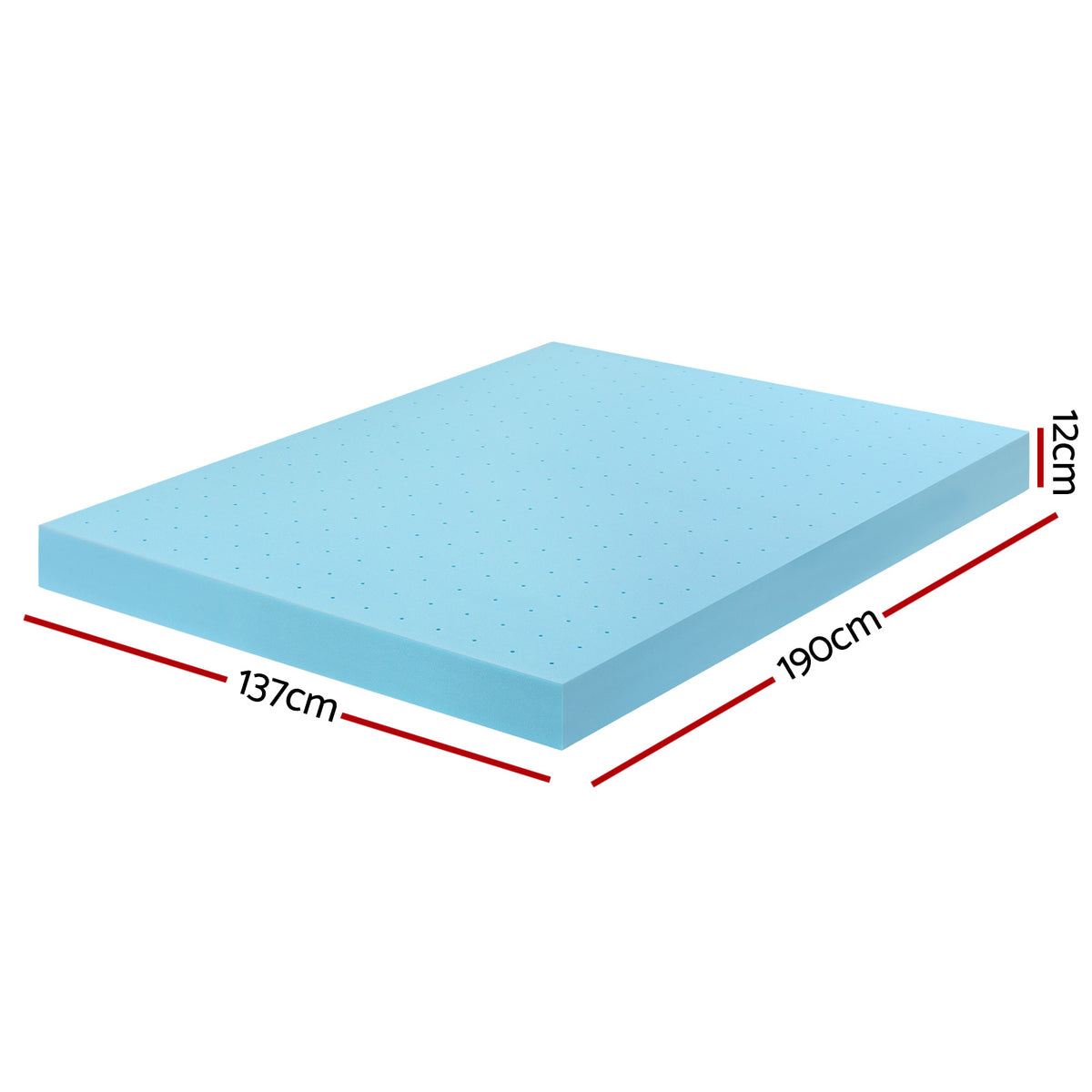 Memory Foam Mattress Topper 12cm | Cool Gel Bamboo Cover | Double Size | Ventilated Foam Design