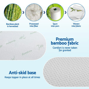 Memory Foam Mattress Topper 12cm | Cool Gel Bamboo Cover | Double Size | Ventilated Foam Design