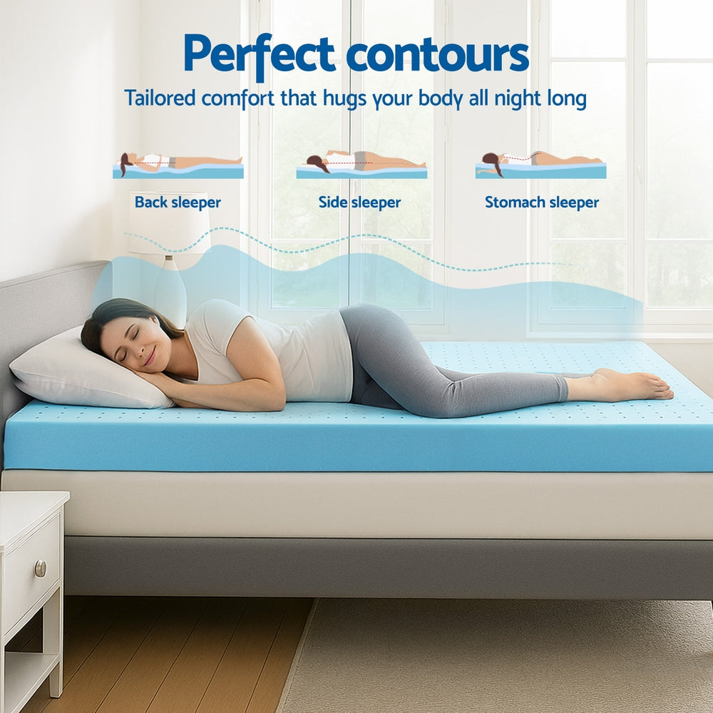 Memory Foam Mattress Topper 12cm | Cool Gel Bamboo Cover | King Size | Ventilated Foam Design