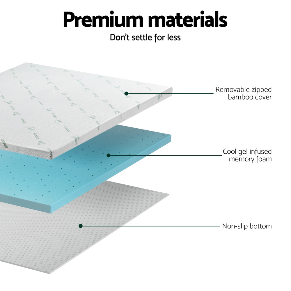 Giselle Bedding | Memory Foam Mattress Topper | Ventilated Cool Gel | 5cm | King Single