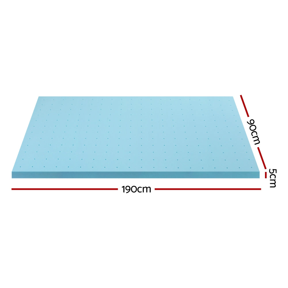 Giselle Bedding | Memory Foam Mattress Topper | Ventilated Cool Gel | 5cm | Single Size