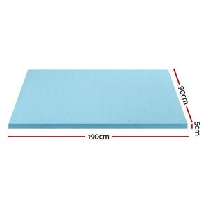 Giselle Bedding | Memory Foam Mattress Topper | Ventilated Cool Gel | 5cm | Single Size