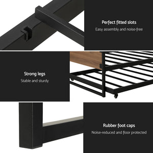 Bed Frame | 2x Single Size | Metal Trundle Daybed | DEAN